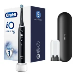 Oral-B iO6 Spazzolino Elettrico Ricaricabile Nero Con Custodia Da Viaggio