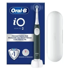 Oral-B iO 2 Spazzolino Elettrico Verde con Custodia da Viaggio
