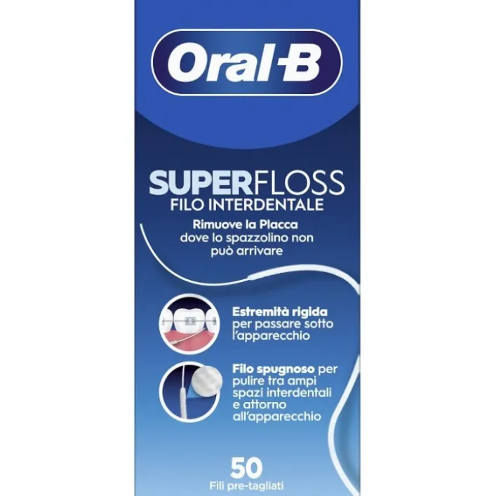 Oral-B Superfloss Filo Interdentale 50 fili pretagliati