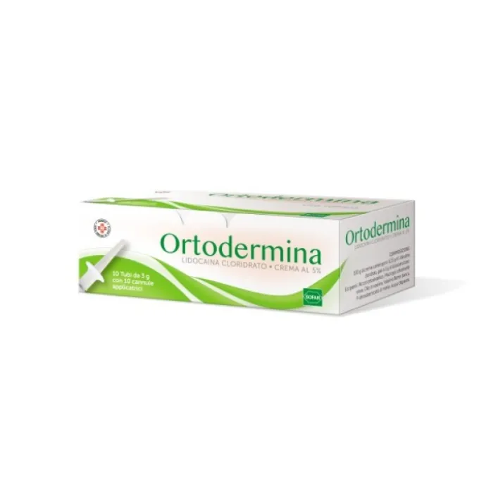 Ortodermina Crema 5% Lidocaina Anestetico 10 x 3 grammi
