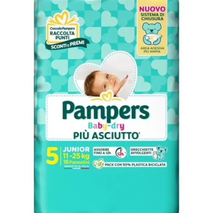 Pampers Baby Dry Downcount Junior 11-25 kg 16 pezzi