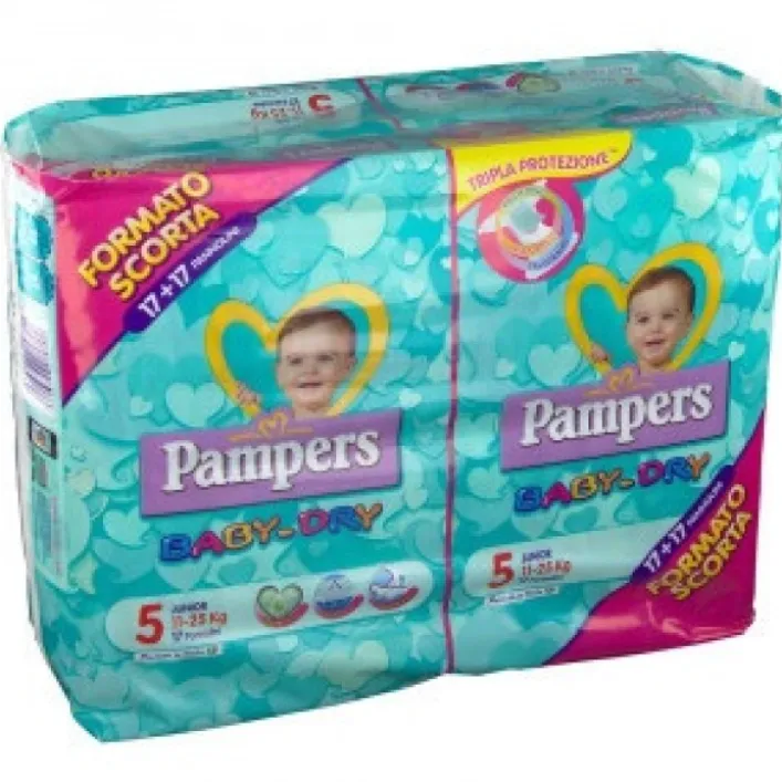 Pampers Baby Dry Duo Junior Misura 5 34 pezzi