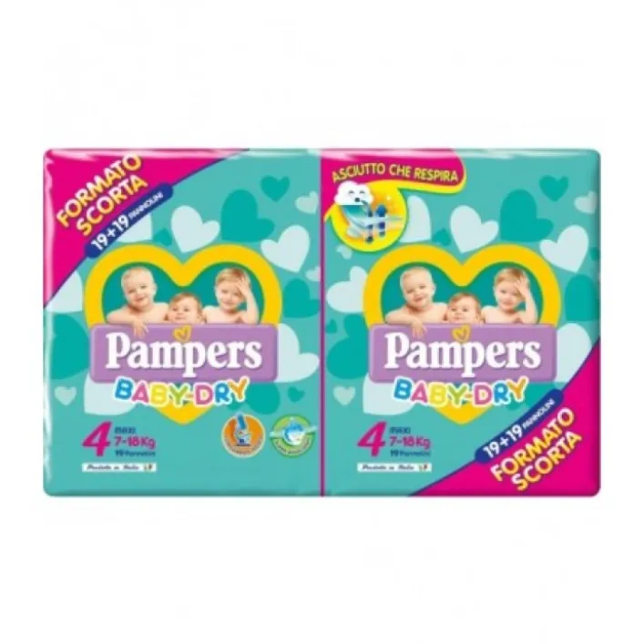 Pampers Baby Dry Duo Maxi Misura 4 38 pezzi