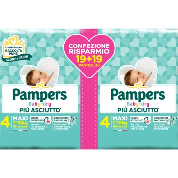Pampers Baby Dry Maxi Pannolini Taglia 4 da 7 - 18 kg 36 pezzi