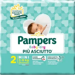 Pampers Baby Dry Mini Pannolini Taglia 2 da 3 - 6 kg 24 pezzi