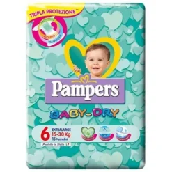 Pampers Baby Dry XL Pannolini Taglia 6 da 15 - 30 kg 15 pezzi