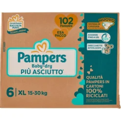Pampers Jumbo Baby Dry Pannolini taglia XL 102 pezzi