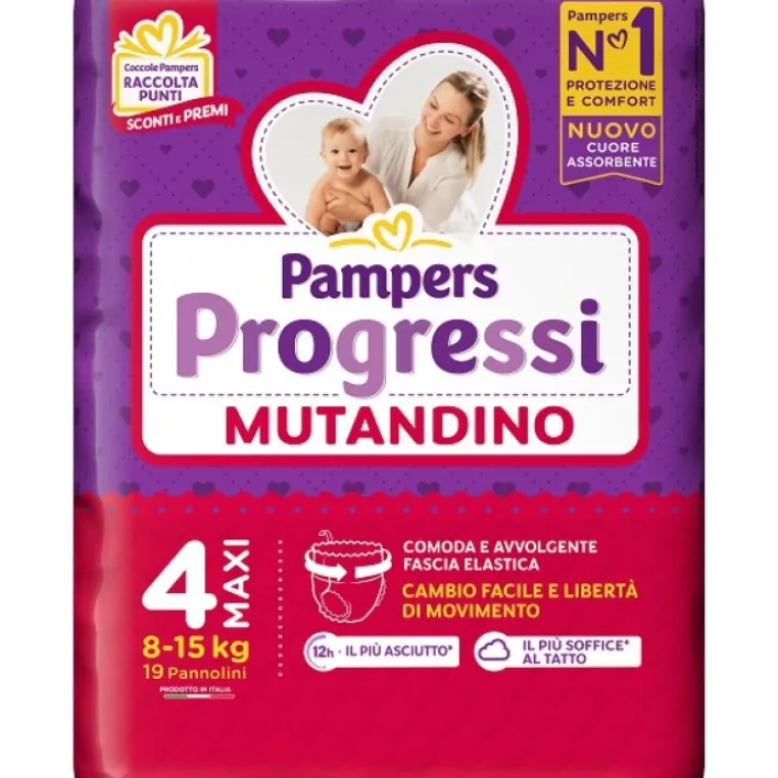 Pampers Progressi Mutandino Maxi Misura 4 19 pezzi