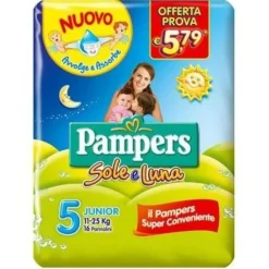 Pampers Sole & Luna 11 - 25 kg J 16 pezzi