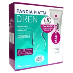 Pancia Piatta Dren Frutti di Bosco 14 Bustine - Integratore Alimentare+ Flacone Anticellulite in Omaggio