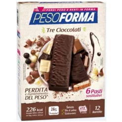 Pesoforma Barrette Tre Cioccolati Pasto Sostitutivo 12 pezzi