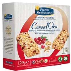Piaceri Mediterranei CerealOro Barretta di Riso con Mais e Mirtilli Rossi Senza Glutine 6 x 21,5 grammi