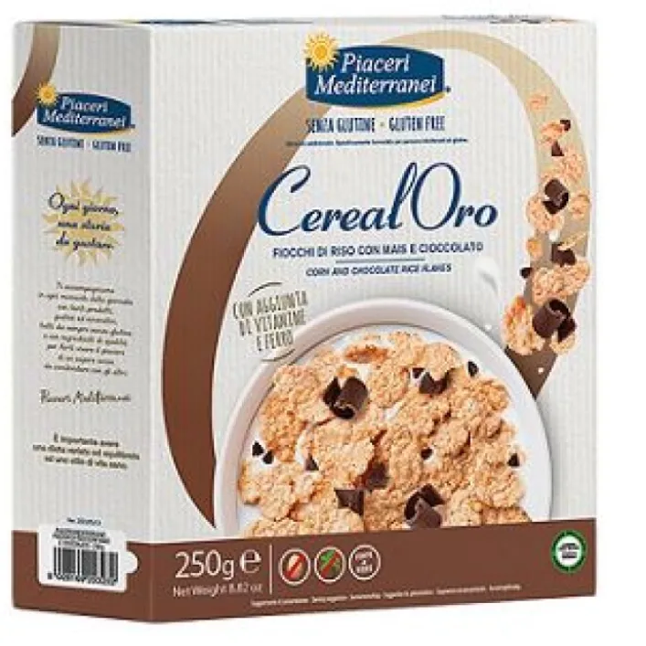 Piaceri Mediterranei CerealOro Fiocchi di Riso Mais e Cioccolato Senza Glutine 250 grammi