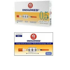 Pic Siringa per Insulina 0,5 ml G29 12,7 mm 30 pezzi