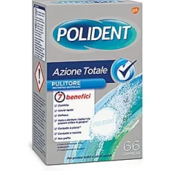 Polident Azione Totale Pulitore per Protesi e Protesi Dentaria 66 Compresse