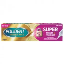 Polident Power Max Super Tenuta e Comfort Crema Adesiva per protesi dentarie 40 grammi