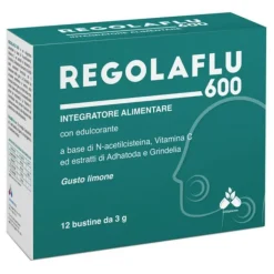 Regolaflu 600 Limone 12 Bustine - Integratore Benessere Vie Respiratorie