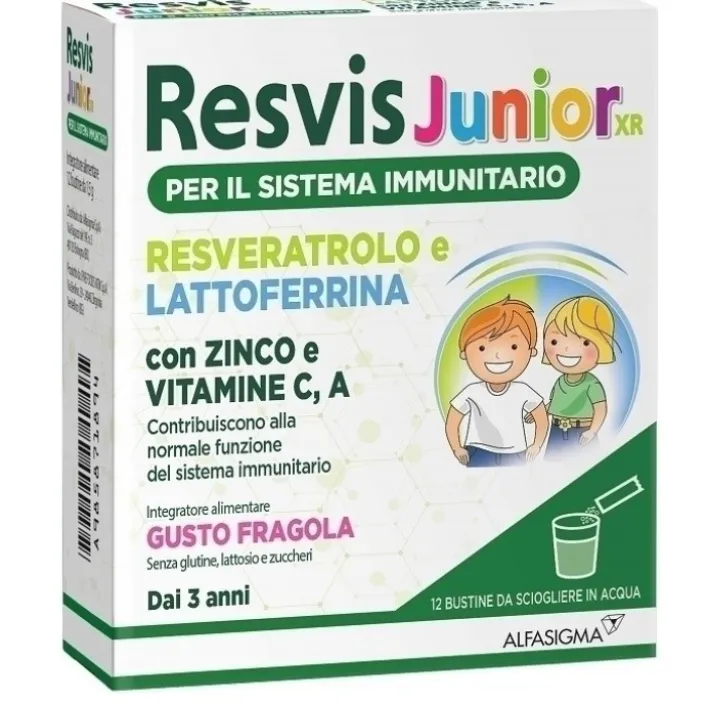 Resvis Junior XR Gusto Fragola 12 bustine - Integratore Sistema Immunitario