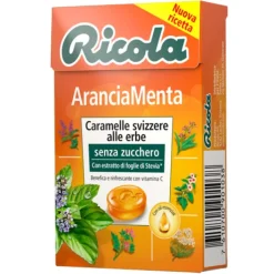 Ricola Caramelle Arancia-Menta Senza Zucchero 50 grammi