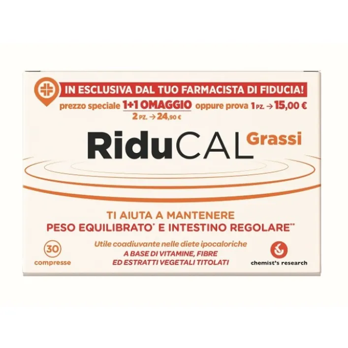 Riducal Grassi 30 Compresse - Integratore Alimentare