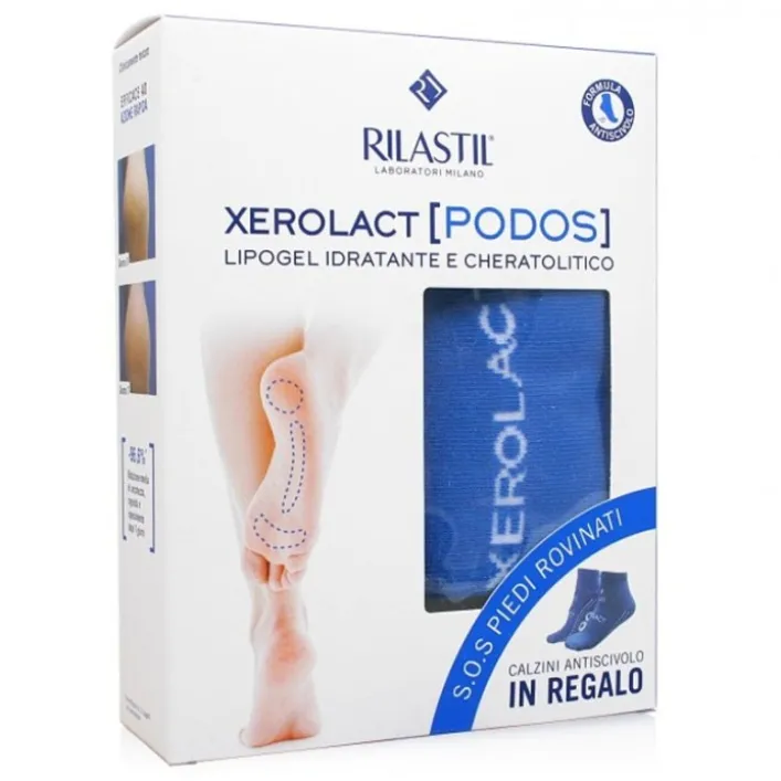 Rilastil Xerolact Podos Lipogel Idratante Cheratolitico 100ml con Calzino