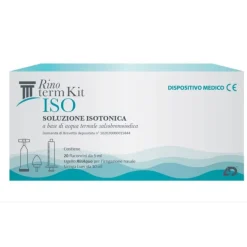 Rinoterm Kit Iso 20 Flaconcini + Ugello Rinaqua per Irrigazione Nasale + Siringa 10 ml