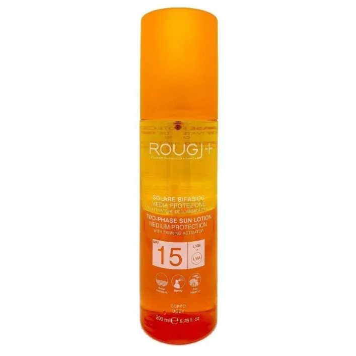 Rougj Solare Bifasico SPF15 con Attivatore di Melanina