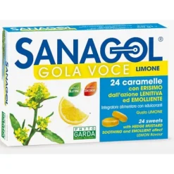 Sanagol Gola Voce Erisimo Caramelle Balsamiche Senza Zucchero Limone 24 Pezzi