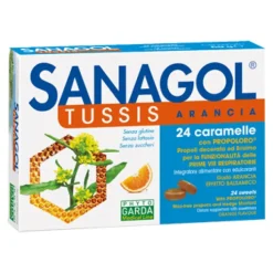 Sanagol Tuss Rinfrescanti 24 Caramelle Gusto Arancia