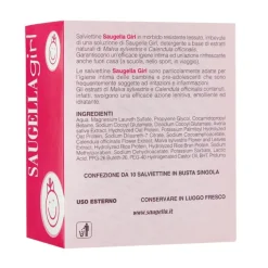 Saugella Girl Salviettine Intime 4-12 anni 10 Pezzi