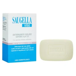 Saugella Viso Ph 3.5 Detergente Solido Con Estratti Di Salvia E Frumento Per Pelli Delicate 100 grammi