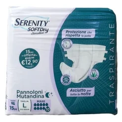 Serenity Soft Dry Pannolone Mutandina Maxi Misura L 15 pezzi