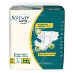 Serenity Soft Dry Sensitive Pannolone Mutandina Extra Taglia L 15 Pezzi