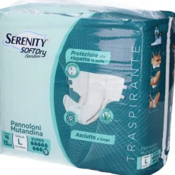Serenity Soft Dry Sensitive Pannolone Mutandina Super Taglia L 15 Pezzi