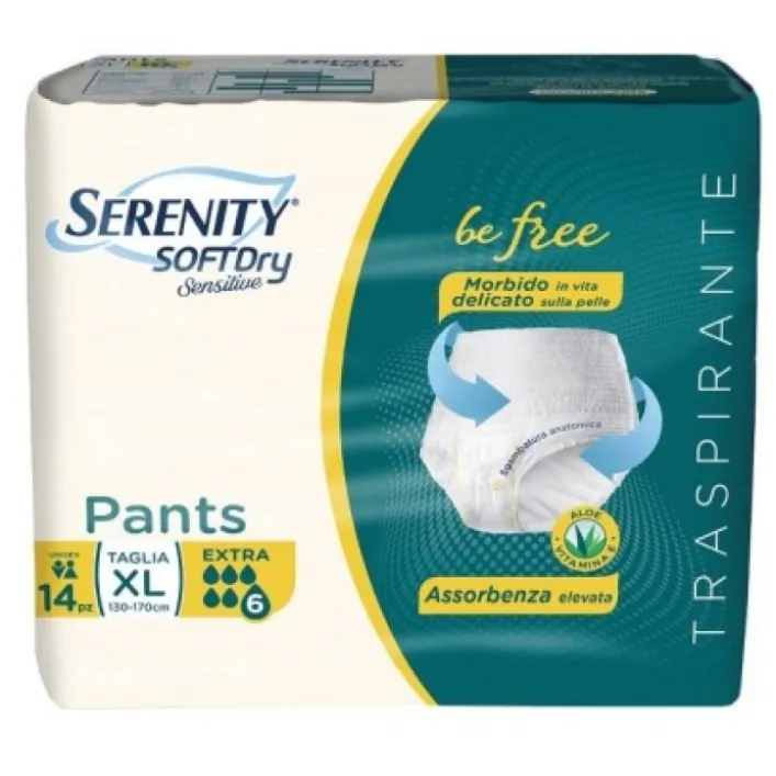 Serenity Soft Dry Sensitive Pants Extra Taglia XL 14 Pezzi