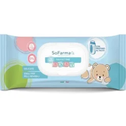 Sofarma+ Salviette Detergenti Baby al Talco 72 pezzi