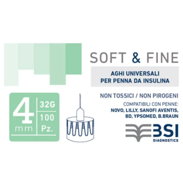 Soft & Fine Ago Insulina G32 4 mm 100 pezzi