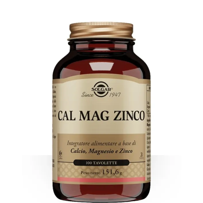 Solgar Cal Mag Zinco 100 tavolette - Integratore Calcio Magnesio e Zinco