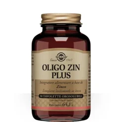 Solgar Oligo Zin Plus 50 Tavolette - Integratore Alimentare di Zinco