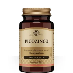 Solgar Picozinco 100 tavolette - Integratore Benessere Ossa Pelle e Unghie