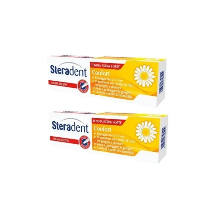 Steradent Comfort Crema Adesiva Camomilla 40 + 40 grammi