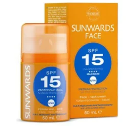 Sunwards Face Solare Crema Viso Corpo SPF 15 Protezione Media 50 ml