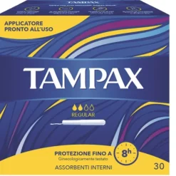 Tampax Blue Box Regular Assorbente Interno Flusso Leggero Medio 8 x 30 pezzi