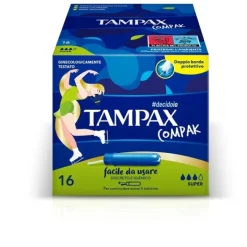 Tampax Compak Super Assorbenti Flusso Medio Forte 16 pezzi