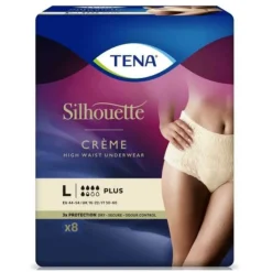 TENA Silhouette Plus Crème Vita Alta Taglia L 8 Pezzi