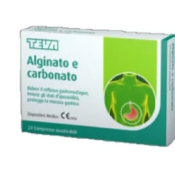 Teva Alginato e Carbonato 24 Compresse Masticabili - Integratore Benessere Gastrointestinale