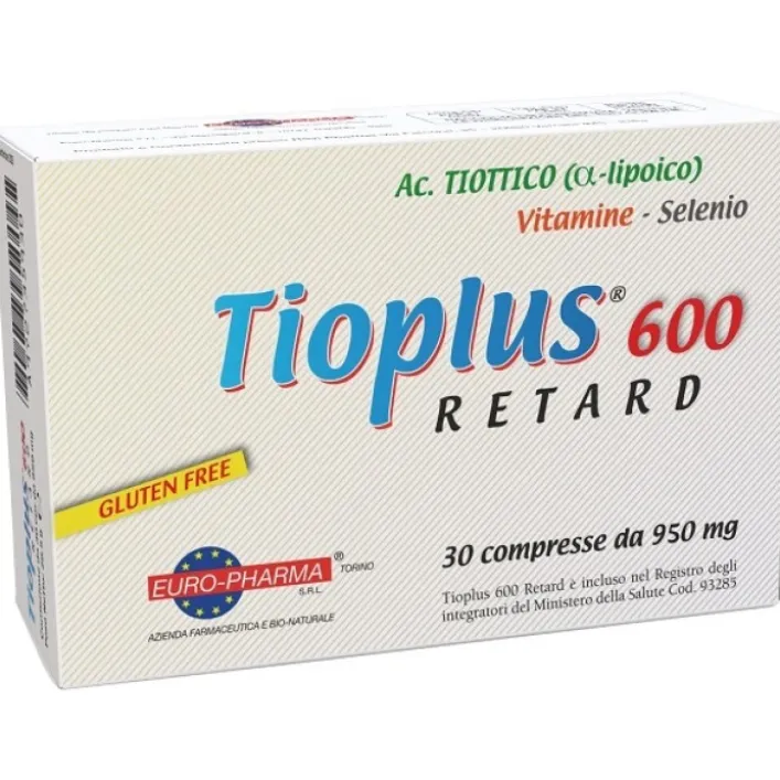 Tioplus 600 Retard 30 Compresse - Integratore Antiossidante Cellule