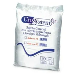 UroSystem Sacche Gambali con Valvola Antireflusso Tubo 10 cm 30 pezzi