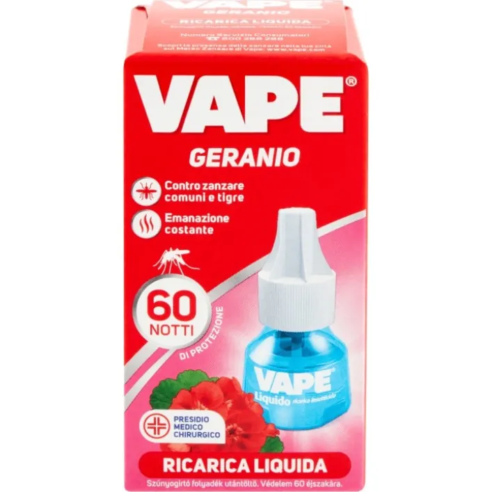Vape Ricarica Liquida Geranio 60 Notti Insetticida 1 pezzo