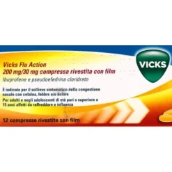 Vicks Flu Action 200 mg/30 mg 12 Compresse - Raffreddore e Influenza